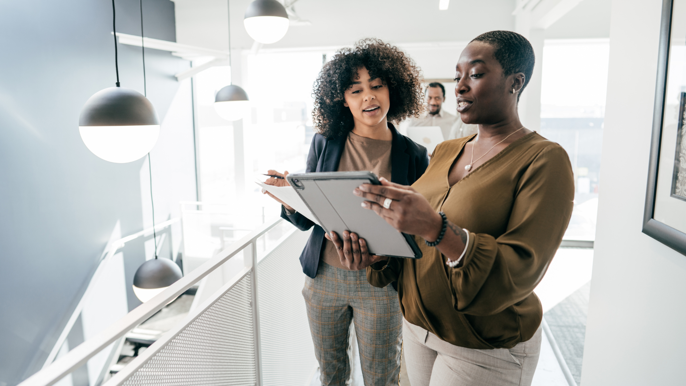 Two women defining goals